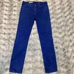 AG Adriano Goldschmied 26R The Prima Mid Rise Cigarette Jeans Cobalt Bright Blue